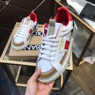 Dolce & Gabbana Portofino أبيض أحمر بني حذاء سنيكرز أسلوب حياة