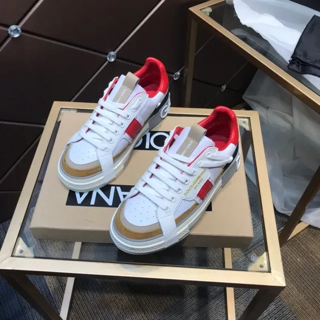 Dolce & Gabbana Portofino Blanc Rouge Tan sneakers lifestyle 2