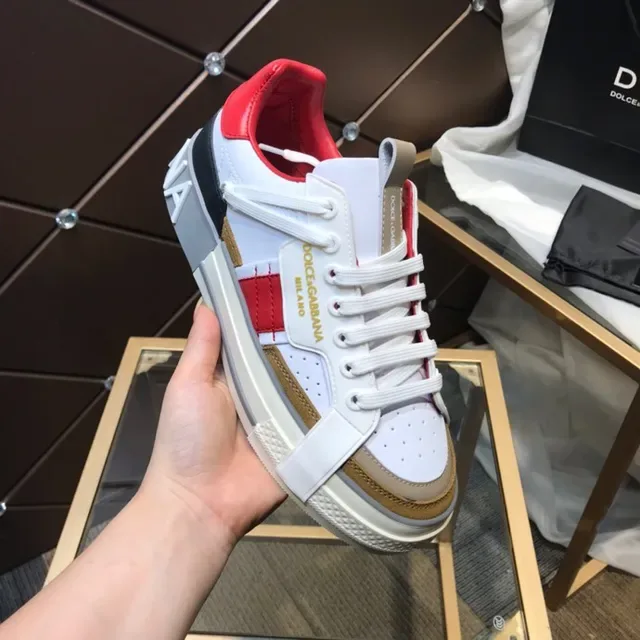 Dolce & Gabbana Portofino Blanc Rouge Tan sneakers lifestyle 5