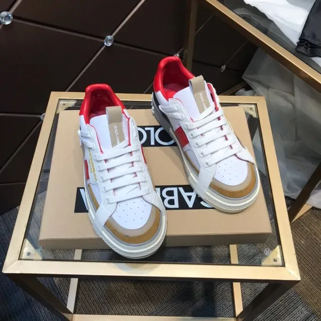 Dolce & Gabbana Portofino Blanc Rouge Tan sneakers lifestyle 7