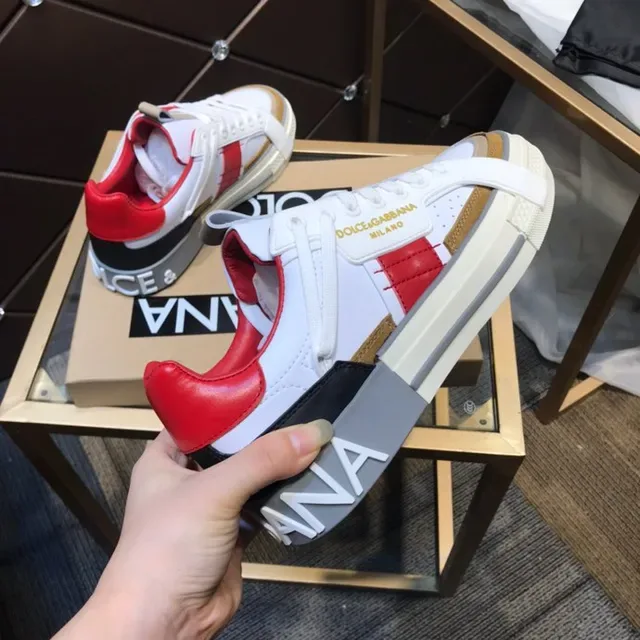 Dolce & Gabbana Portofino Blanc Rouge Tan sneakers lifestyle 9