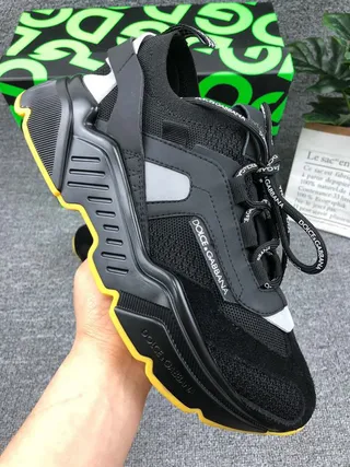 Dolce & Gabbana Runner sneakers noires et jaunes à semelle épaisse 2