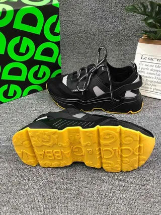 Dolce & Gabbana Runner sneakers noires et jaunes à semelle épaisse 4