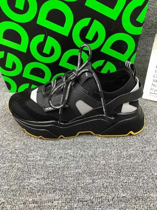 Dolce & Gabbana Runner sneakers noires et jaunes à semelle épaisse 7