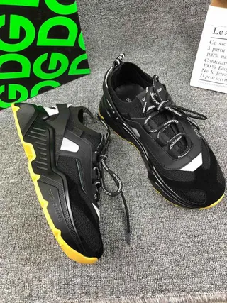 Dolce & Gabbana Runner sneakers noires et jaunes à semelle épaisse 8