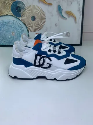 Dolce & Gabbana Runner حذاء سنيكرز سميك أبيض أزرق أسود برتقالي 2