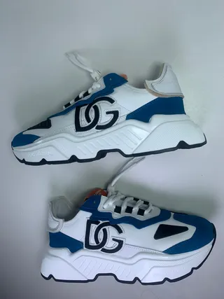 Dolce & Gabbana Runner حذاء سنيكرز سميك أبيض أزرق أسود برتقالي 3