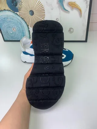 Dolce & Gabbana Runner حذاء سنيكرز سميك أبيض أزرق أسود برتقالي 4
