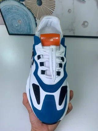 Dolce & Gabbana Runner حذاء سنيكرز سميك أبيض أزرق أسود برتقالي 5