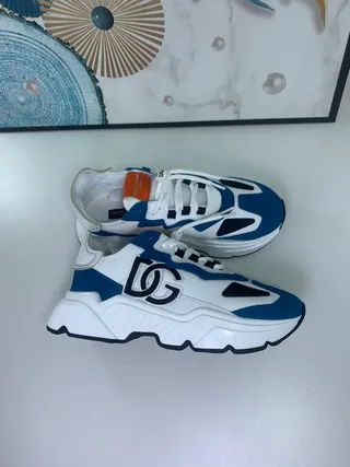 Dolce & Gabbana Runner حذاء سنيكرز سميك أبيض أزرق أسود برتقالي 6
