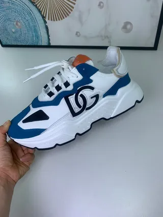 Dolce & Gabbana Runner حذاء سنيكرز سميك أبيض أزرق أسود برتقالي 7