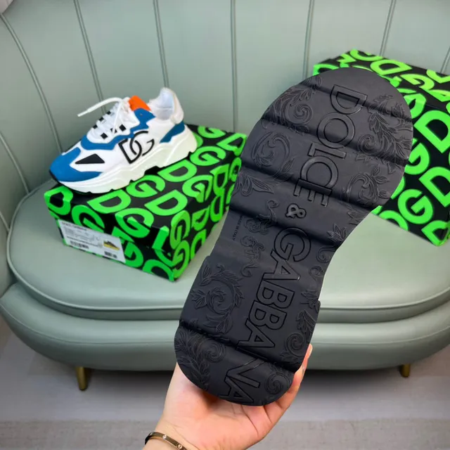 Dolce & Gabbana Track White Blue Sole Oversized Monogram Chunky Sneakers 2
