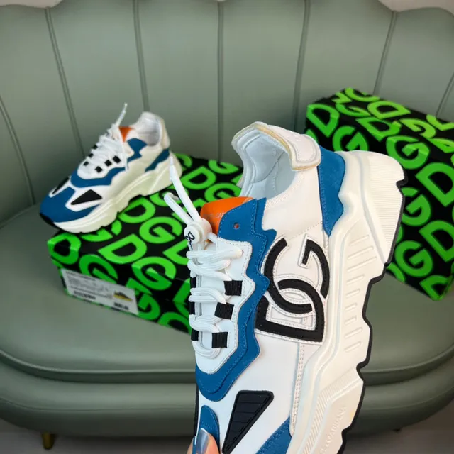 Dolce & Gabbana Track White Blue Sole Oversized Monogram Chunky Sneakers 3