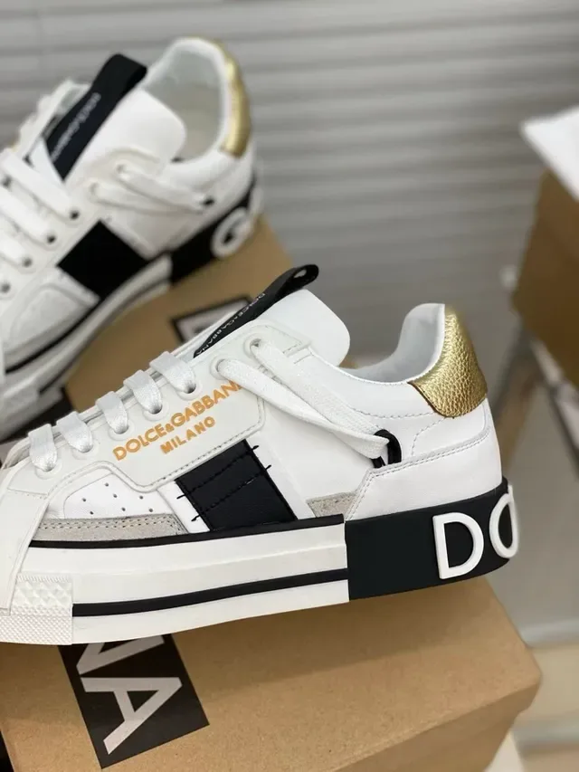 Dolce & Gabbana White Gold correia sobreposta painéis assimétricos tênis lifestyle 2
