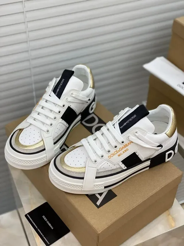 Dolce & Gabbana White Gold correia sobreposta painéis assimétricos tênis lifestyle 3