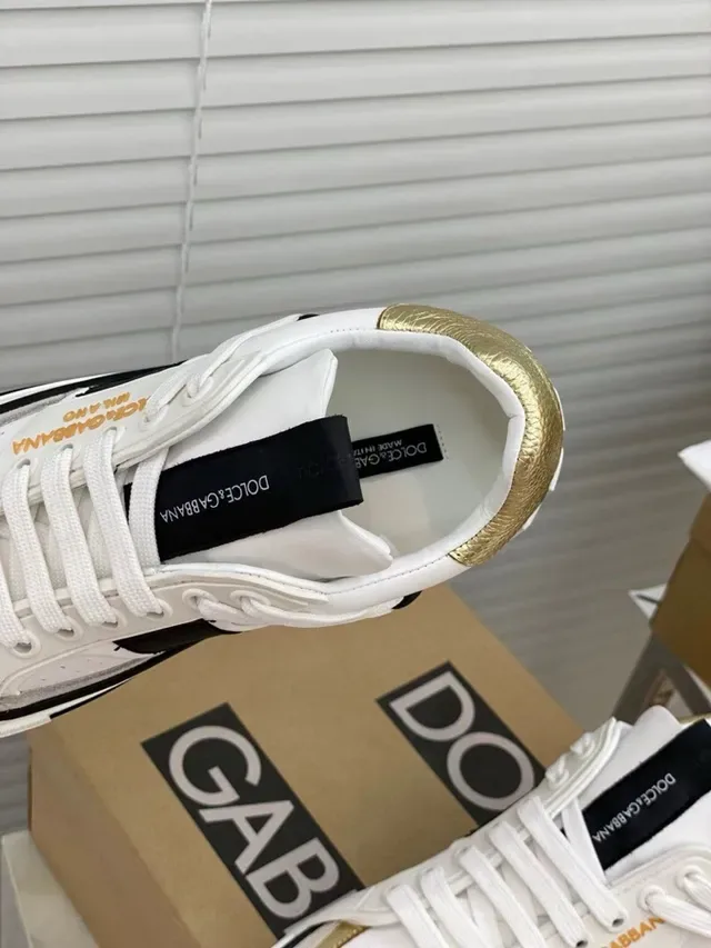 Dolce & Gabbana White Gold correia sobreposta painéis assimétricos tênis lifestyle 5