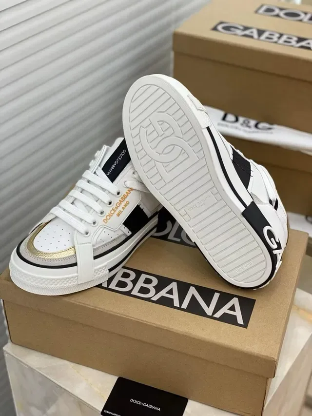 Dolce & Gabbana White Gold correia sobreposta painéis assimétricos tênis lifestyle 6