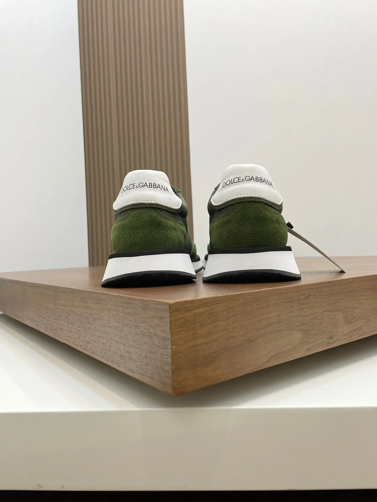 Dolce & Gabbana Army Green White Olive Suede And Textile Upper DG Monogram Overlay Lifestyle Sneakers 3