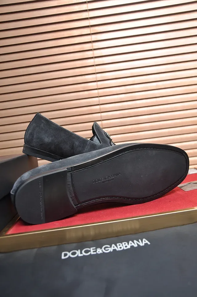Mocasins Dolce & Gabbana Embroidered Crest Charcoal Suede 3