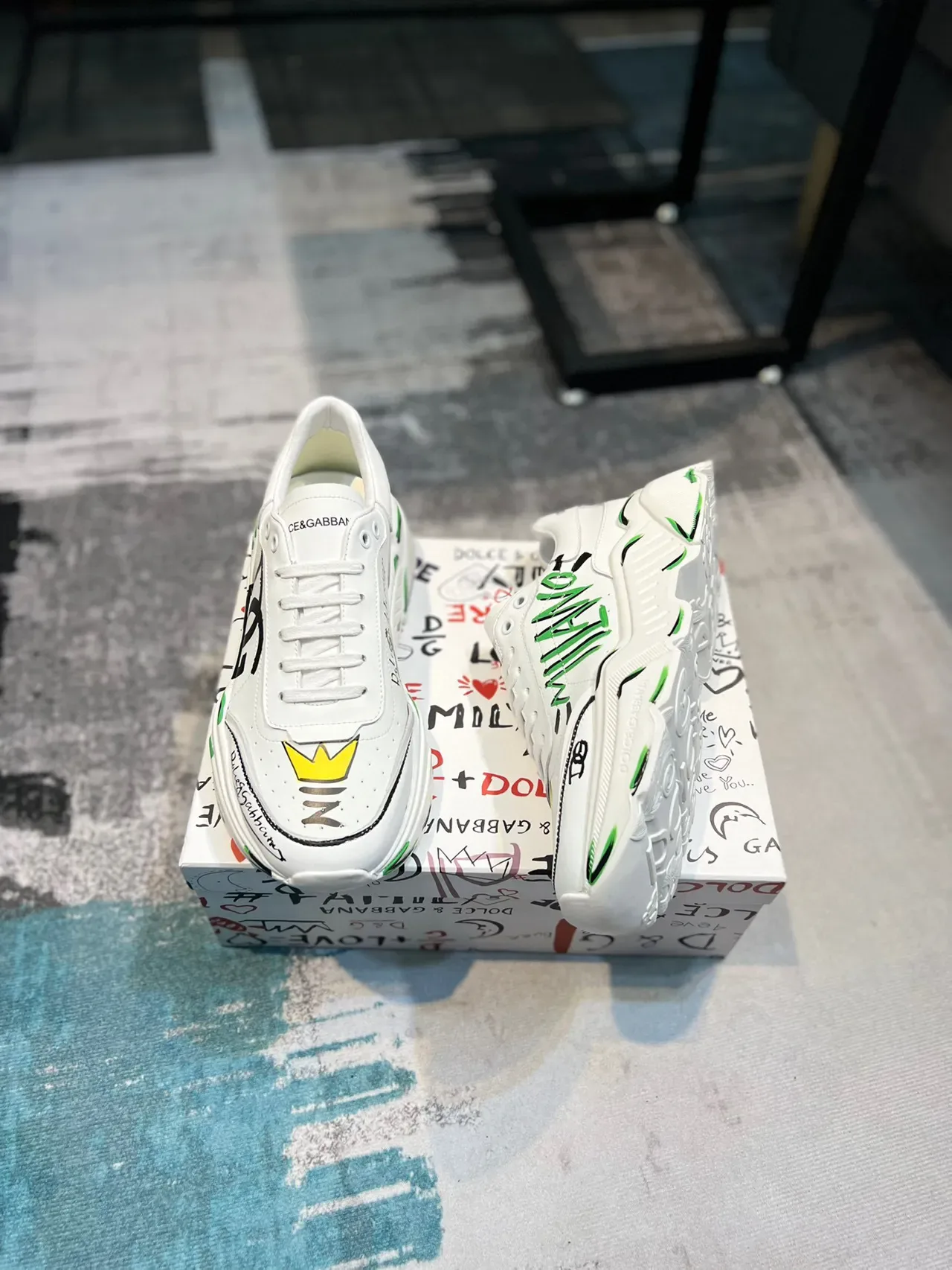 Dolce & Gabbana Graffiti-Print Chunky Sneakers 4