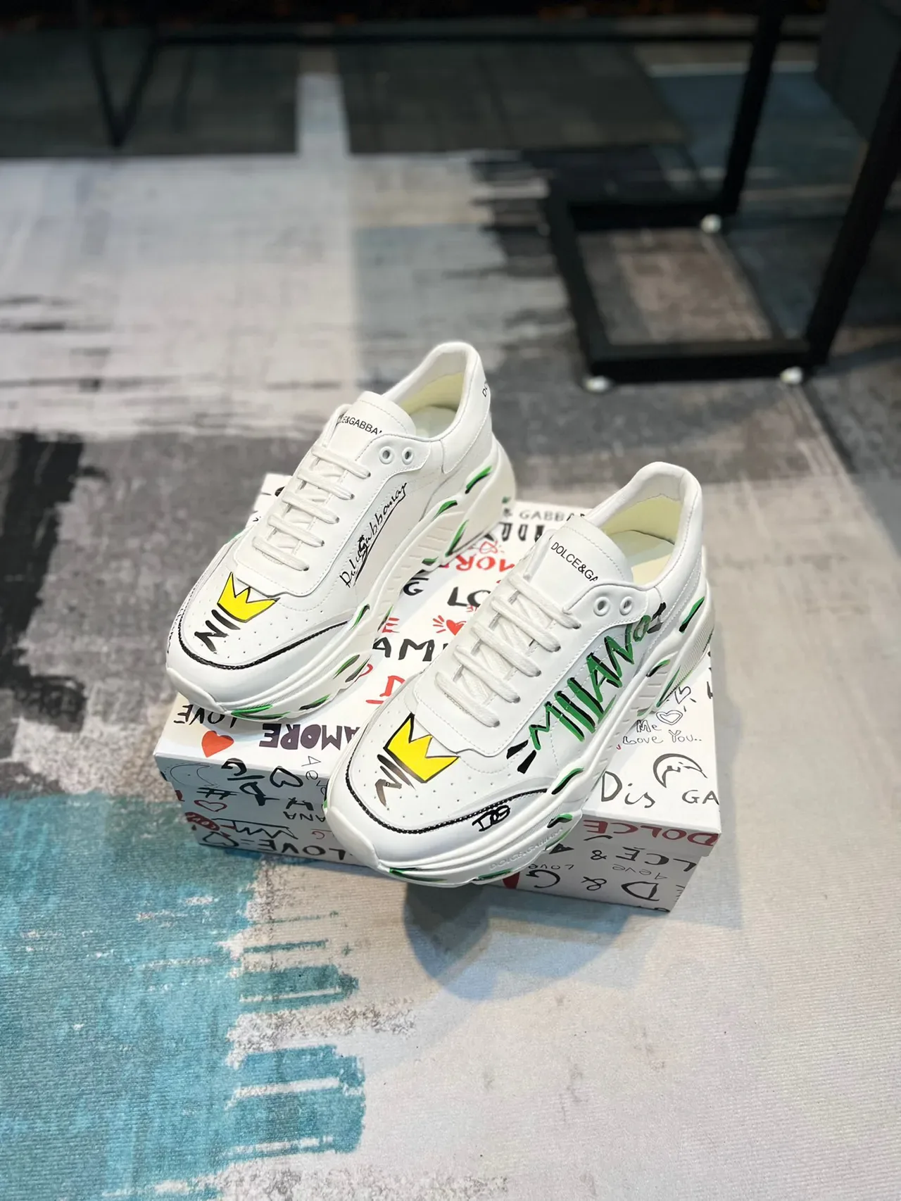 Dolce & Gabbana Graffiti-Print Chunky Sneakers 6