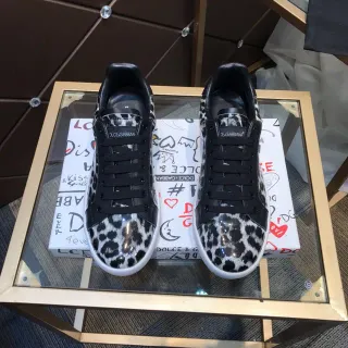 Dolce & Gabbana Leopard-Print Black and White Lifestyle Sneakers