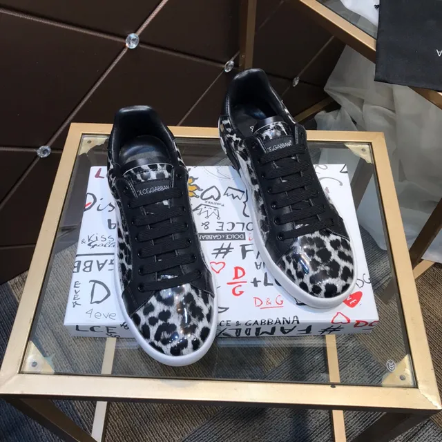 Dolce & Gabbana Sneakers Lifestyle Imprimé Léopard Noir et Blanc 7
