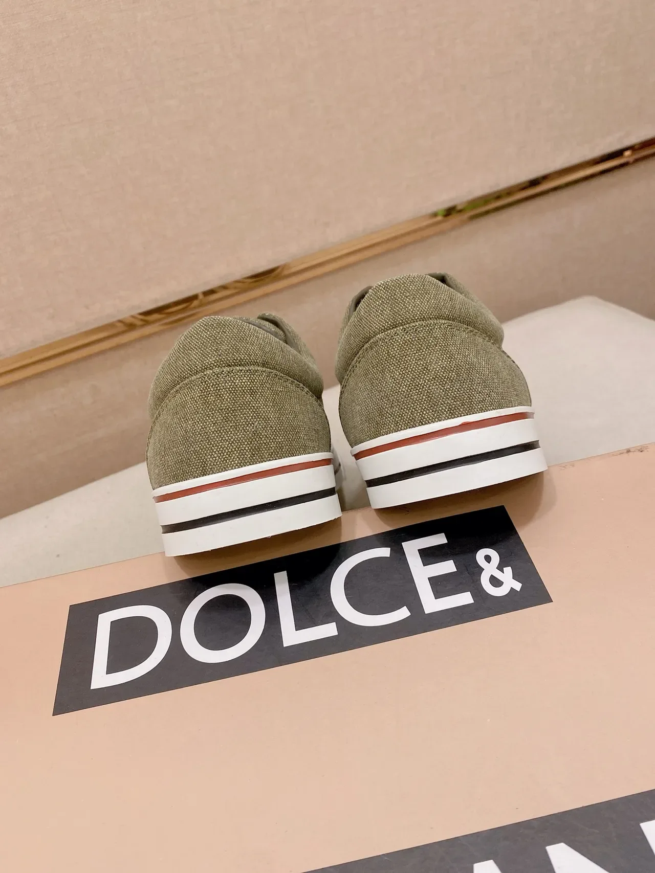 Dolce & Gabbana Olive Green Canvas and Suede Low-Top Sneaker 3