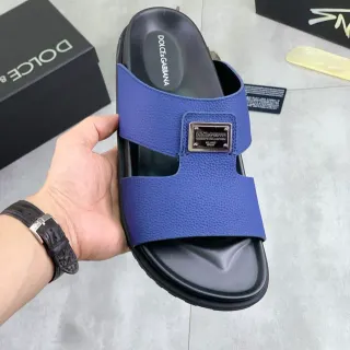 Dolce & Gabbana Portofino 蓝色 磨砂皮 拖鞋