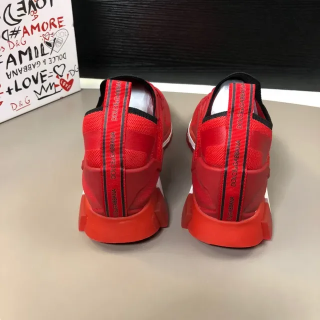 Dolce & Gabbana Red Knit Lifestyle Sneakers 3
