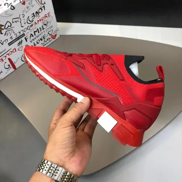 Dolce & Gabbana Red Knit Lifestyle Sneakers 4