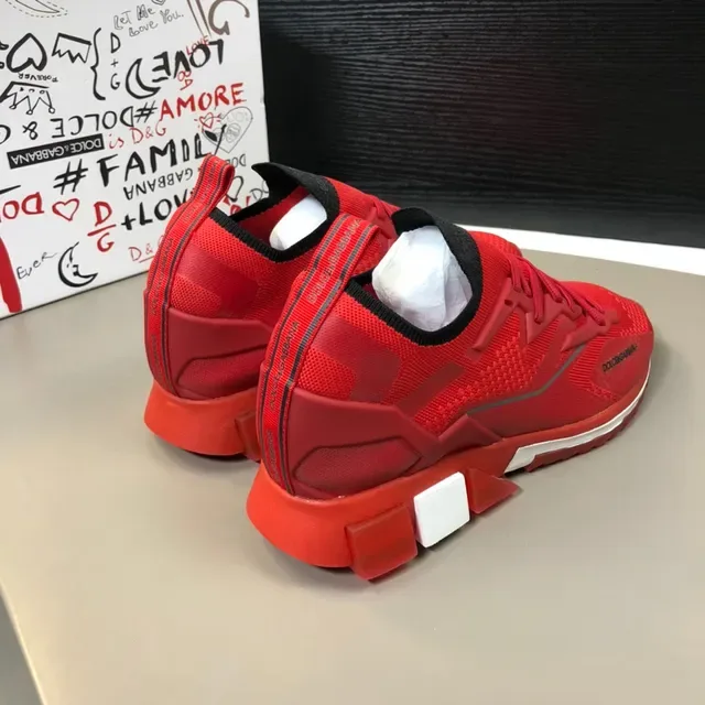 Dolce & Gabbana Red Knit Lifestyle Sneakers 5