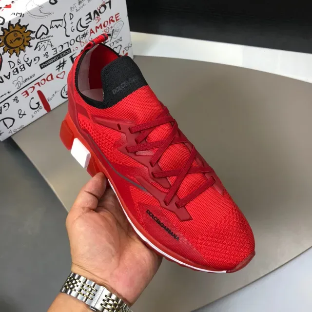 Dolce & Gabbana Red Knit Lifestyle Sneakers 6