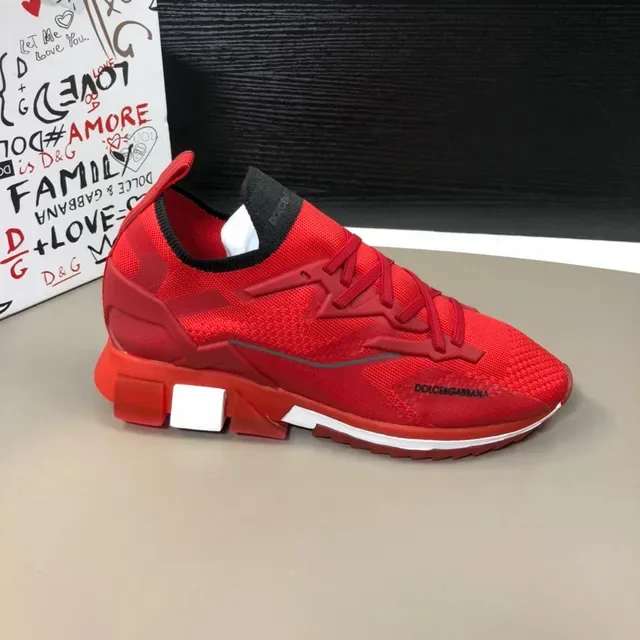 Dolce & Gabbana Red Knit Lifestyle Sneakers 7