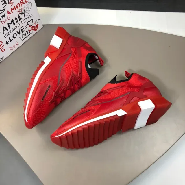 Dolce & Gabbana Red Knit Lifestyle Sneakers 8