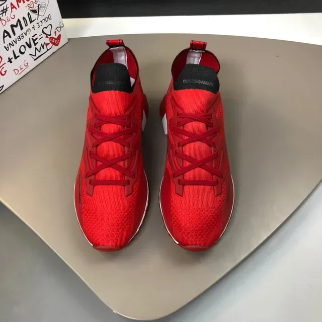 Dolce & Gabbana Red Knit Lifestyle Sneakers 9