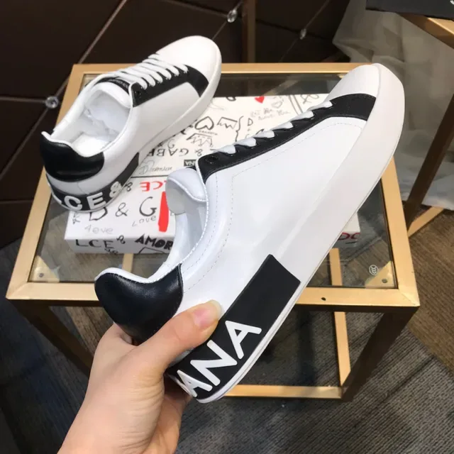 Dolce & Gabbana tênis lifestyle branco e preto com painéis de contraste 5