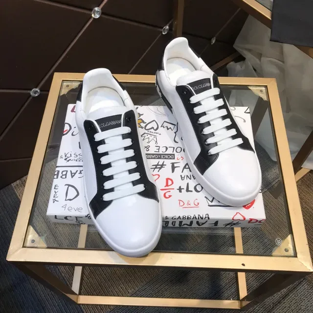 Dolce & Gabbana tênis lifestyle branco e preto com painéis de contraste 7