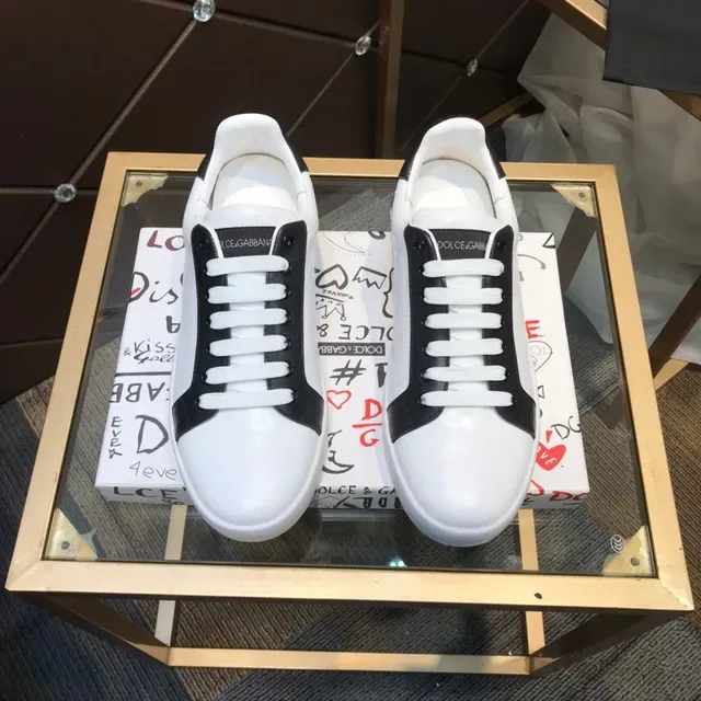 Dolce & Gabbana tênis lifestyle branco e preto com painéis de contraste 8