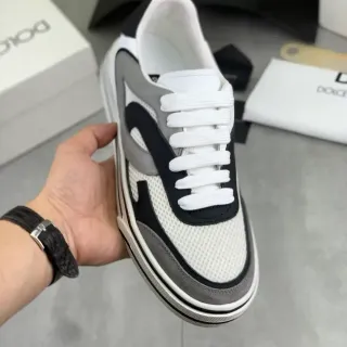 Dolce & Gabbana White Black Gray Lifestyle Sneakers