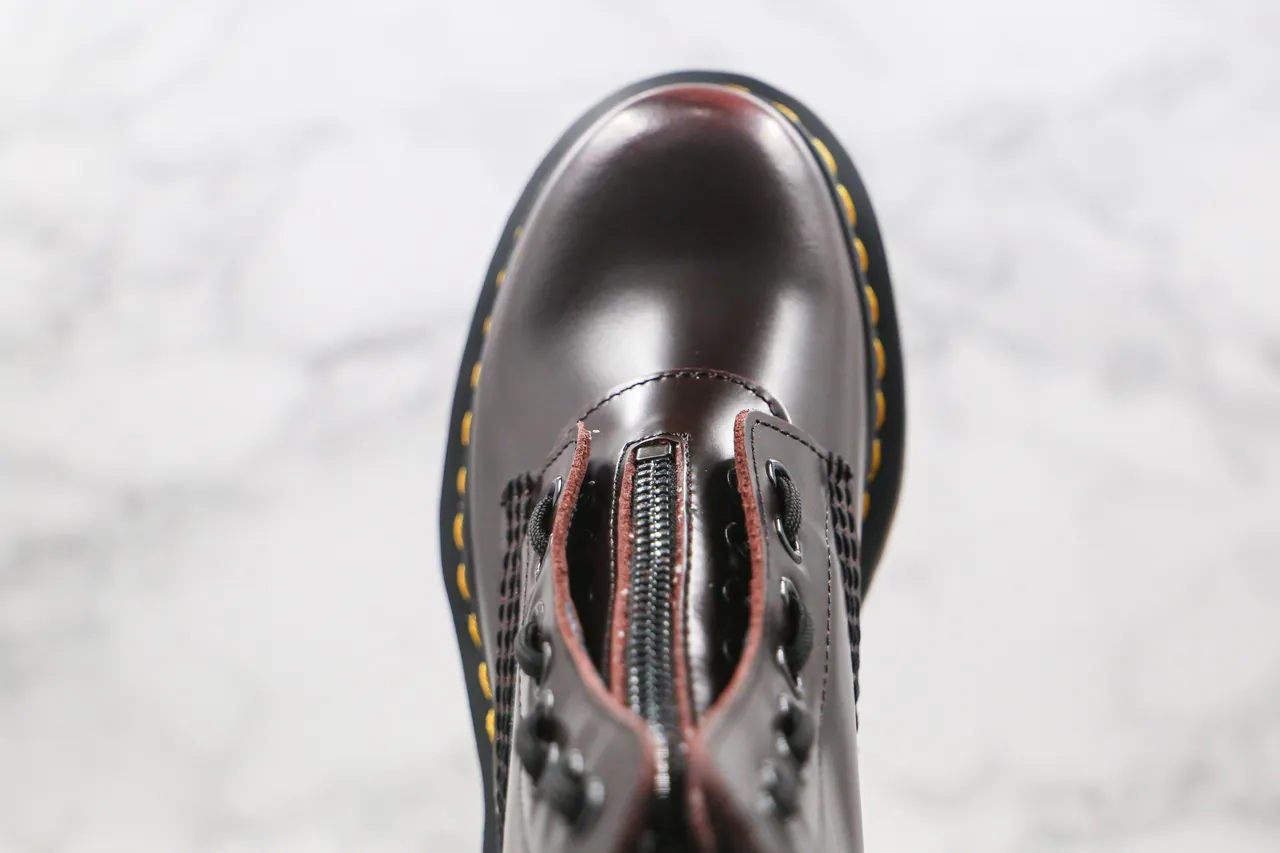Dr. Martens 1460 Bordeaux Cuir Poli Bottes Martin 9
