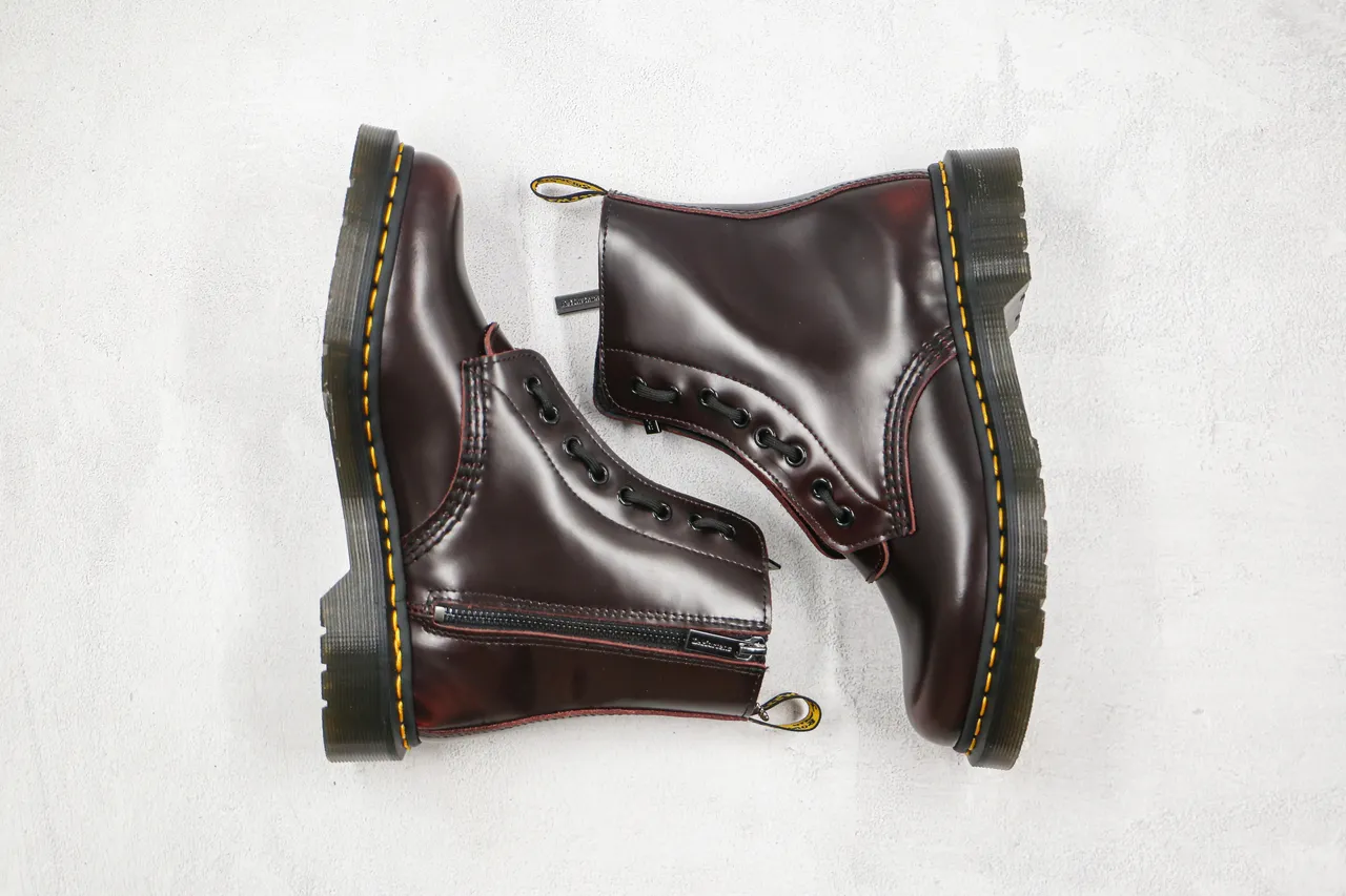 Dr. Martens 1460 Bordeaux Cuir Poli Bottes Martin 10