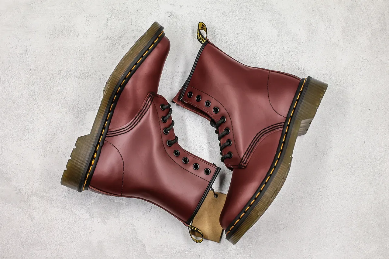 Dr. Martens 1460 Burgundy Smooth Leather 8-Eyelet Martin Boot 2