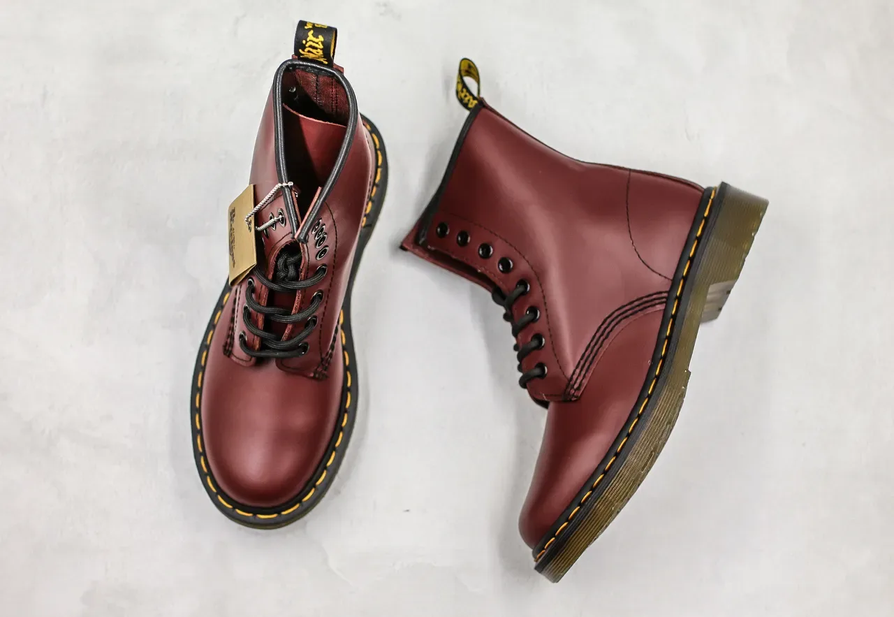 Dr. Martens 1460 Burgundy Smooth Leather 8-Eyelet Martin Boot 3