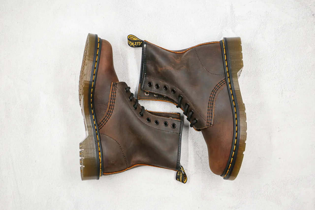 Dr. Martens 1460 Distressed Brown Leather 8-Eyelet Martin Boot 8