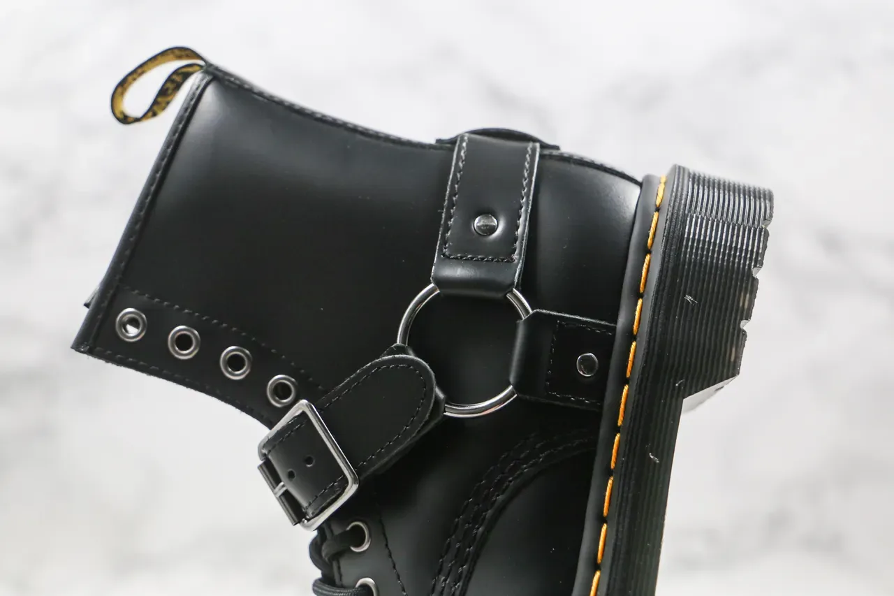 Dr. Martens 1460 Harness Black Leather Martin Boots 4