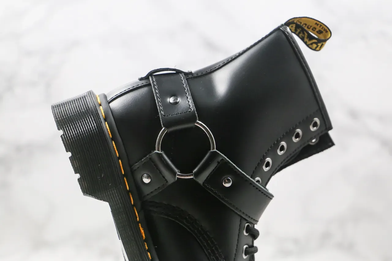 Dr. Martens 1460 Harness Black Leather Martin Boots 5
