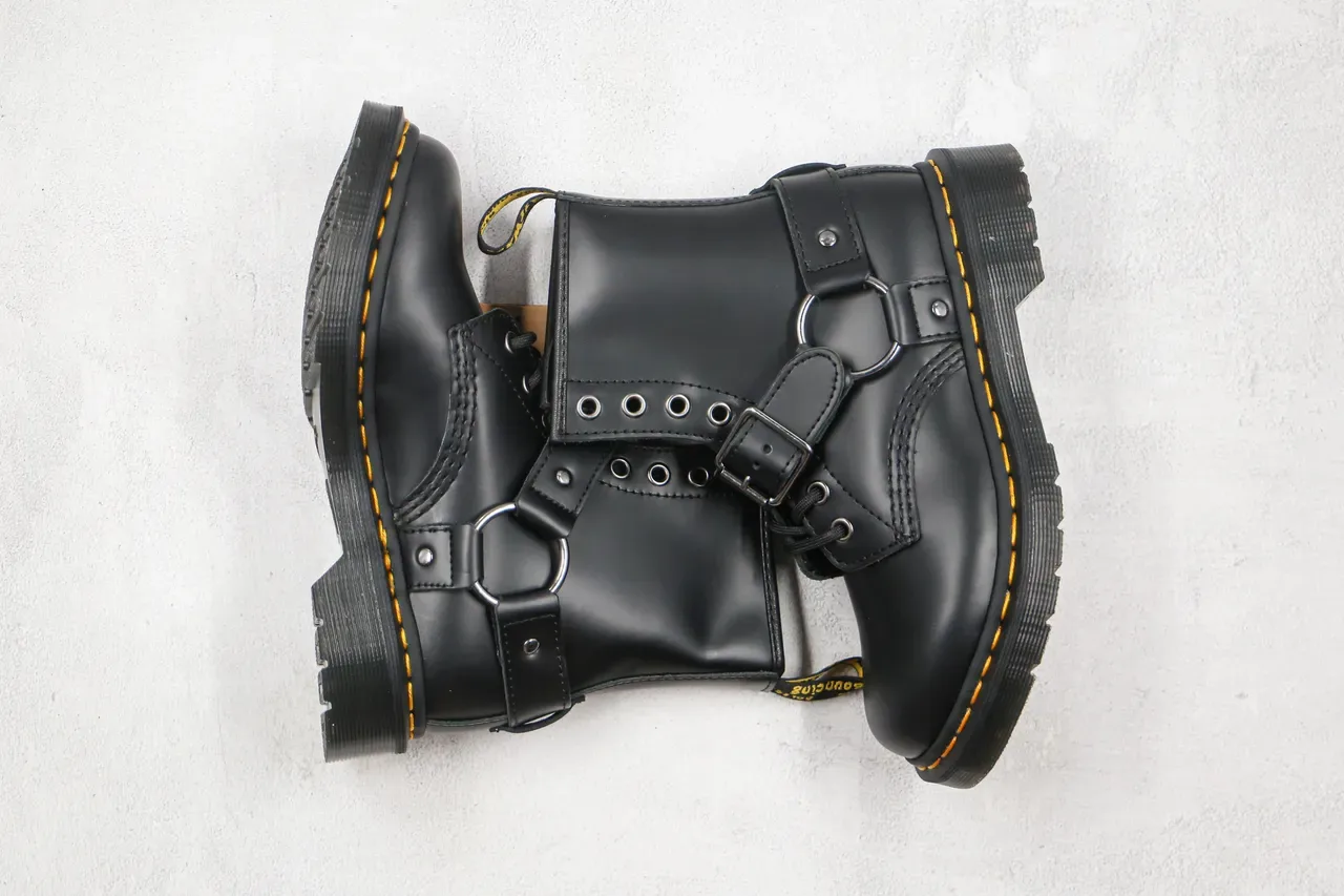 Dr. Martens 1460 Harness Black Leather Martin Boots 10