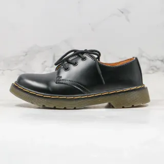 Dr. Martens 1461 Black Yellow Smooth Leather 3-Eyelet Lacing Oxford Shoes