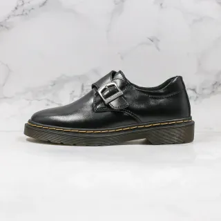 Dr. Martens Black Yellow Monk Strap Buckle Closure Loafer
